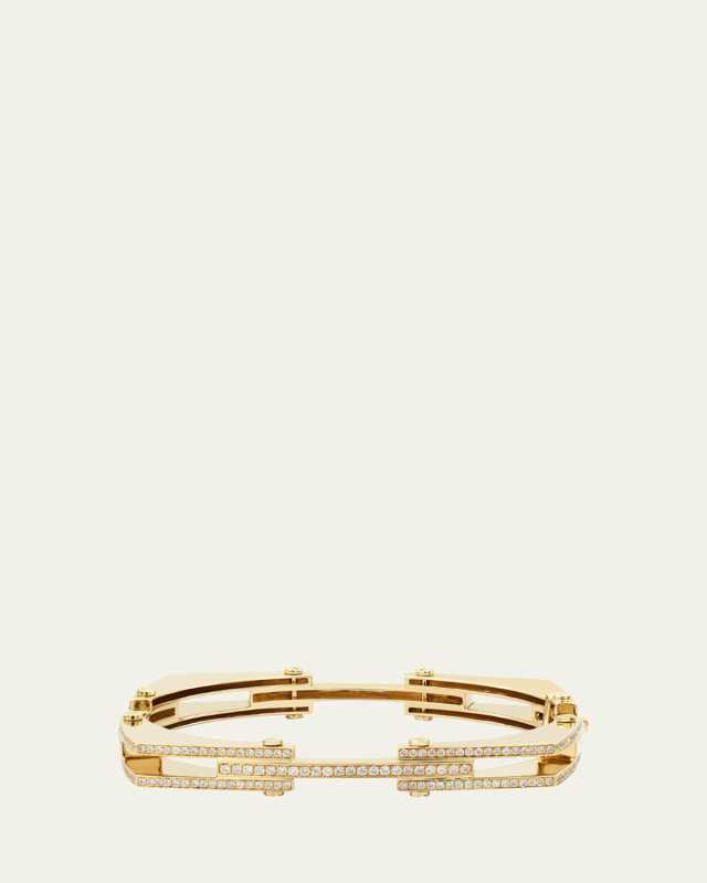 CHROME Bangle in 14K Yellow Gold and White Diamonds
